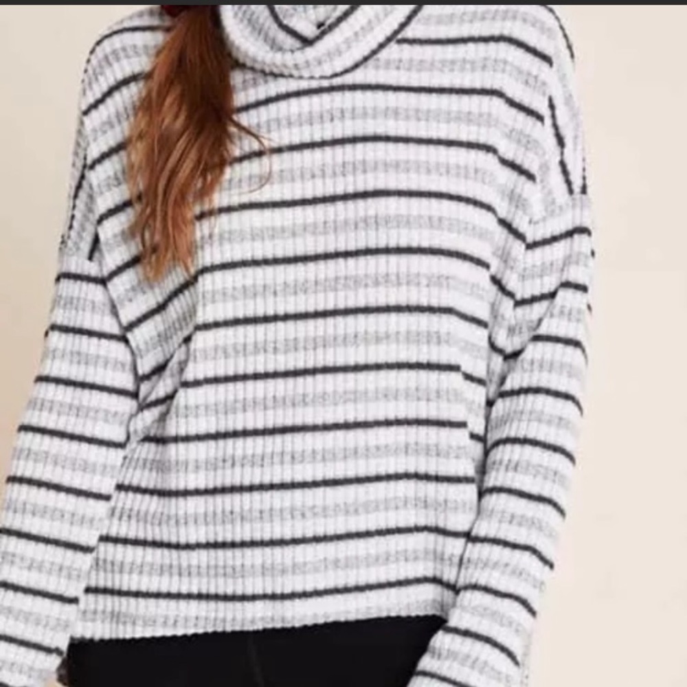 Anthropologie Saturday Sunday striped cowl neck sweater size small